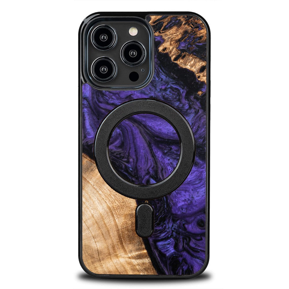 Holzhülle für iPhone 15 Pro Max, Bewood Unique Violet für MagSafe