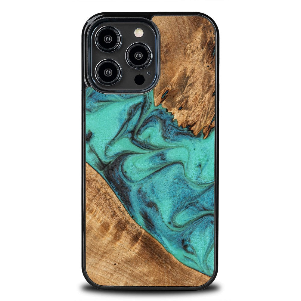 Holzhülle für iPhone 15 Pro Max, Bewood Unique Turquoise