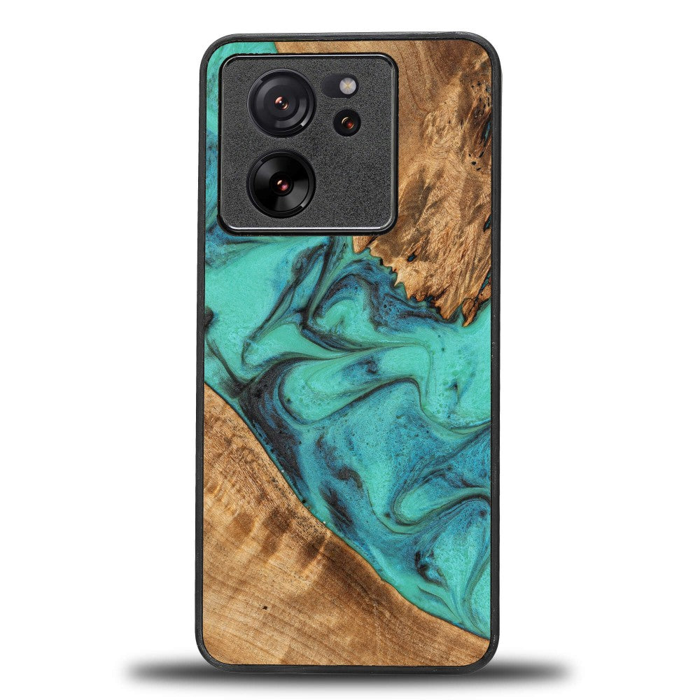 Holzhülle für Xiaomi 13T Pro / 13T, Bewood Unique Turquoise
