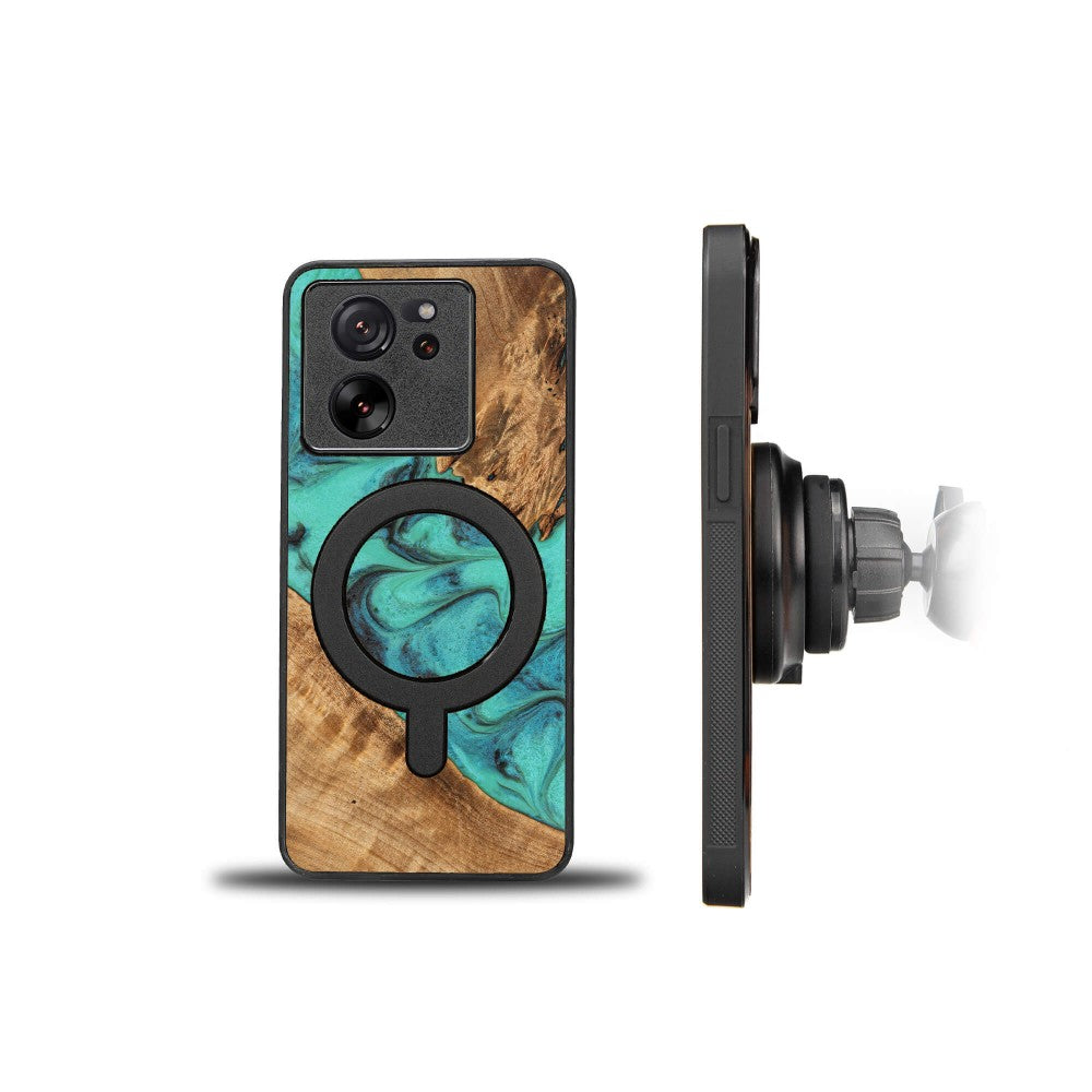 Holzhülle für Xiaomi 13T Pro / 13T, Bewood Unique Turquoise