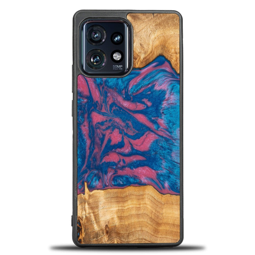 Holzhülle für Motorola Edge 40 Pro, Bewood Unique Neons Vegas