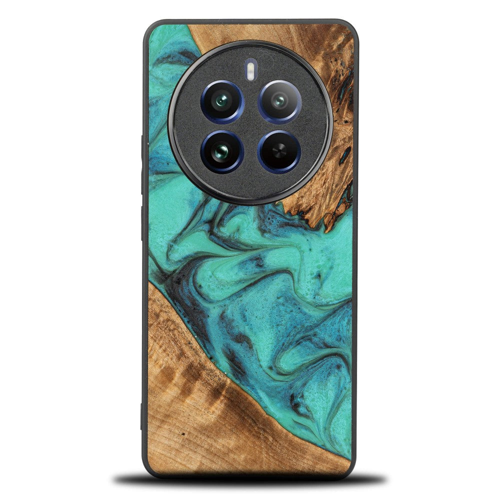 Holzhülle für Realme 12 Pro / 12 Pro+, Bewood Unique Turquoise