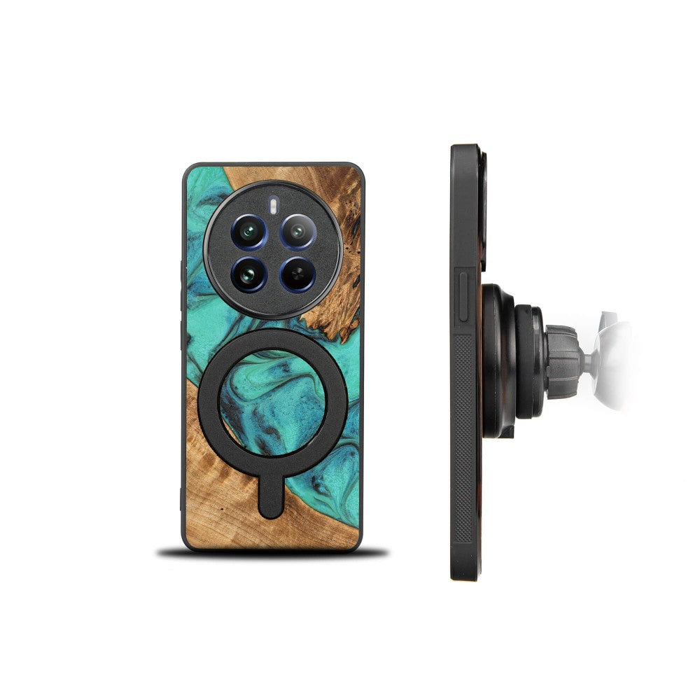 Holzhülle für Realme 12 Pro / 12 Pro+, Bewood Unique Turquoise