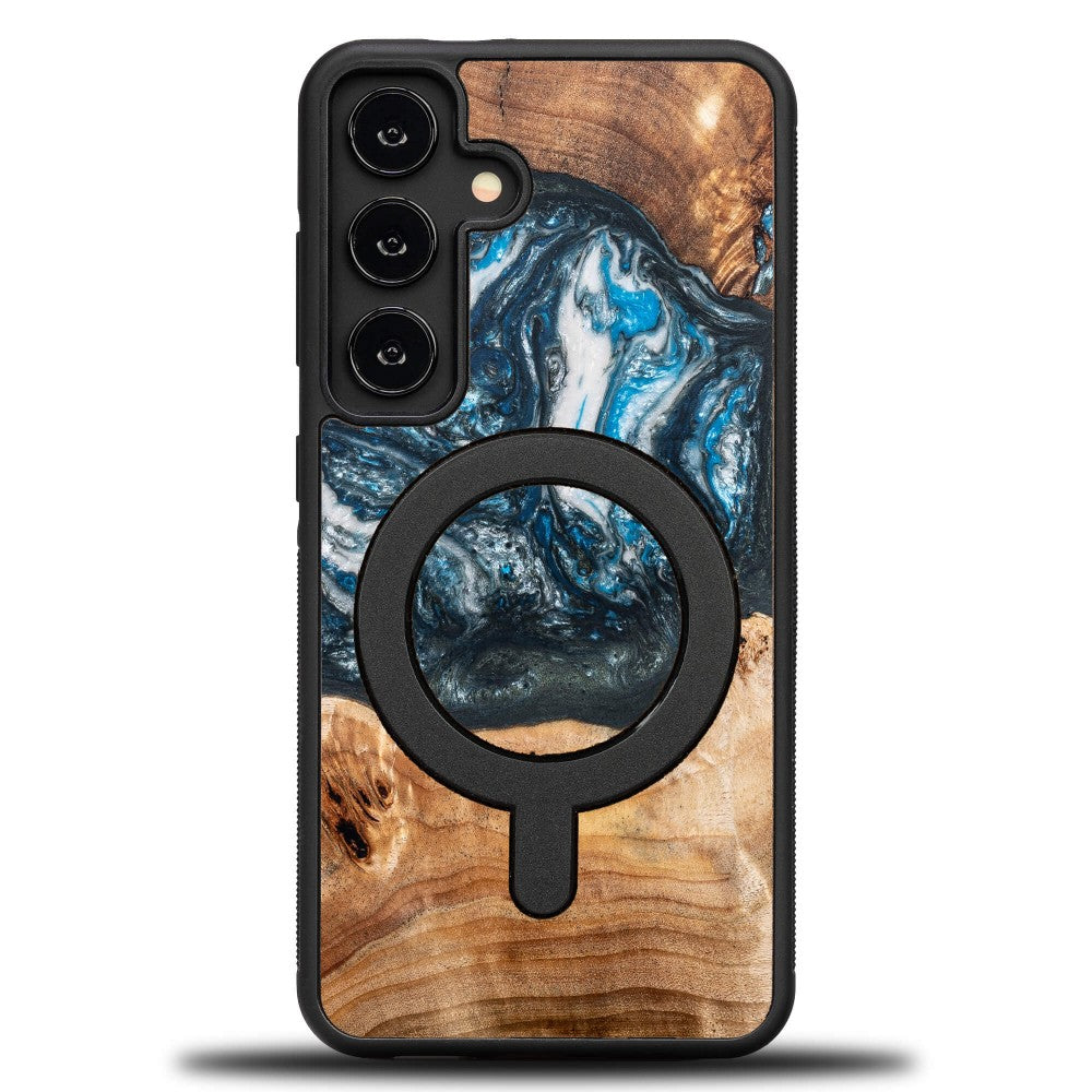 Holzhülle für Galaxy S24, Bewood Unique Planets Erde für MagSafe