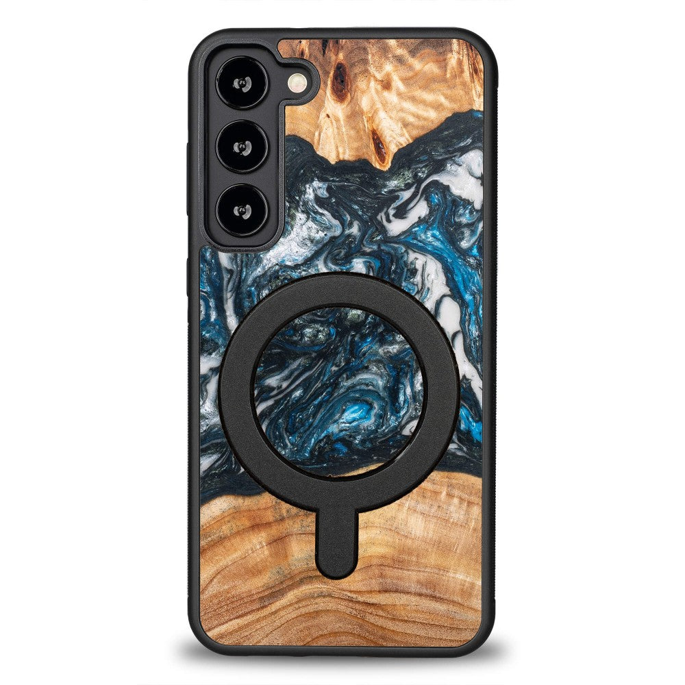 Holzhülle für Galaxy S23 Plus, Bewood Unique Planets Erde für MagSafe