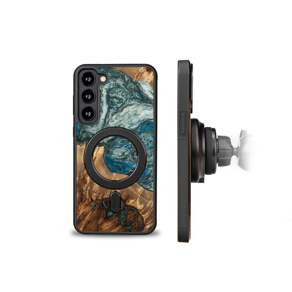 Holzhülle für Galaxy S23 Plus, Bewood Unique Planets Erde für MagSafe