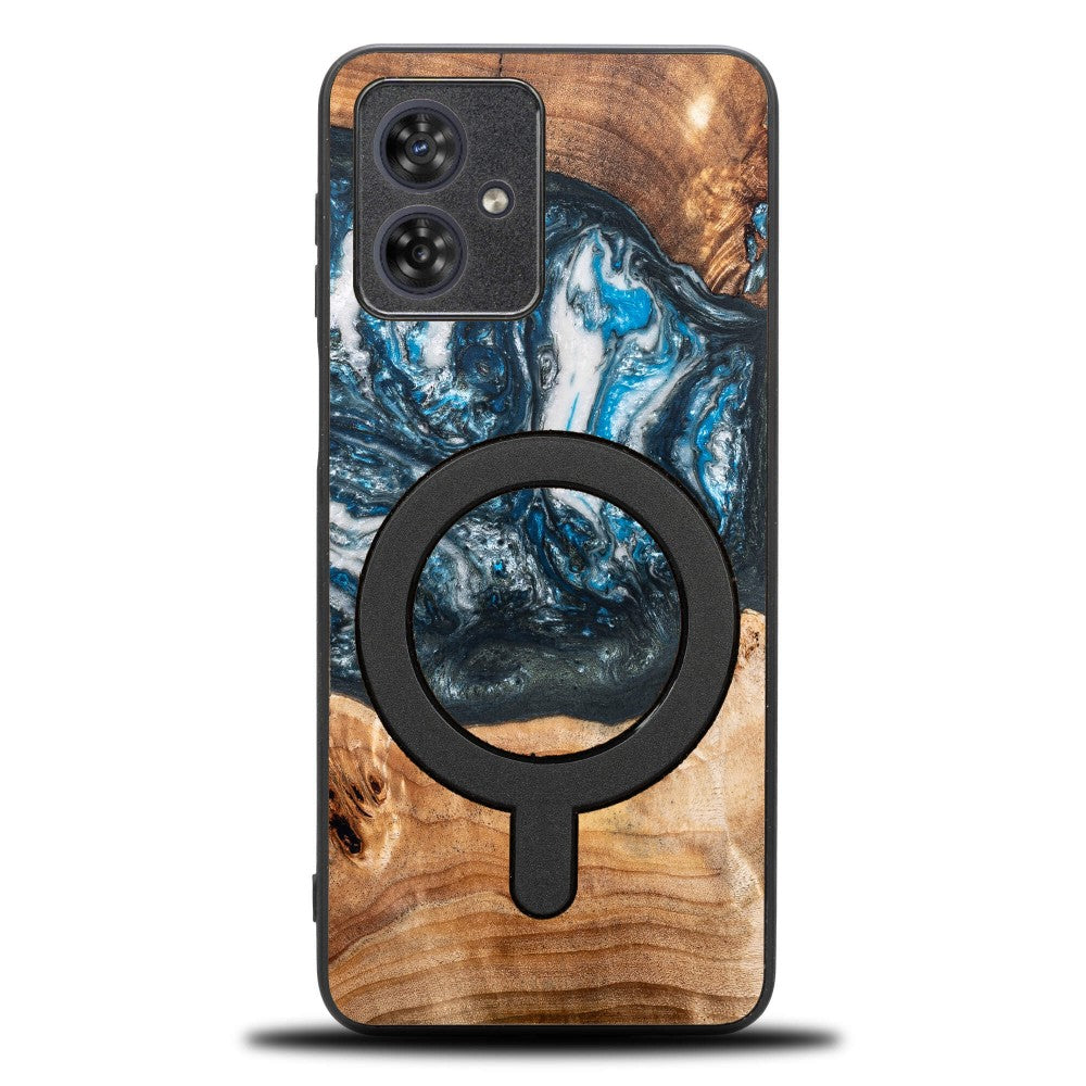 Holzhülle für Motorola Moto G54 5G, Bewood Unique Planets Erde für MagSafe
