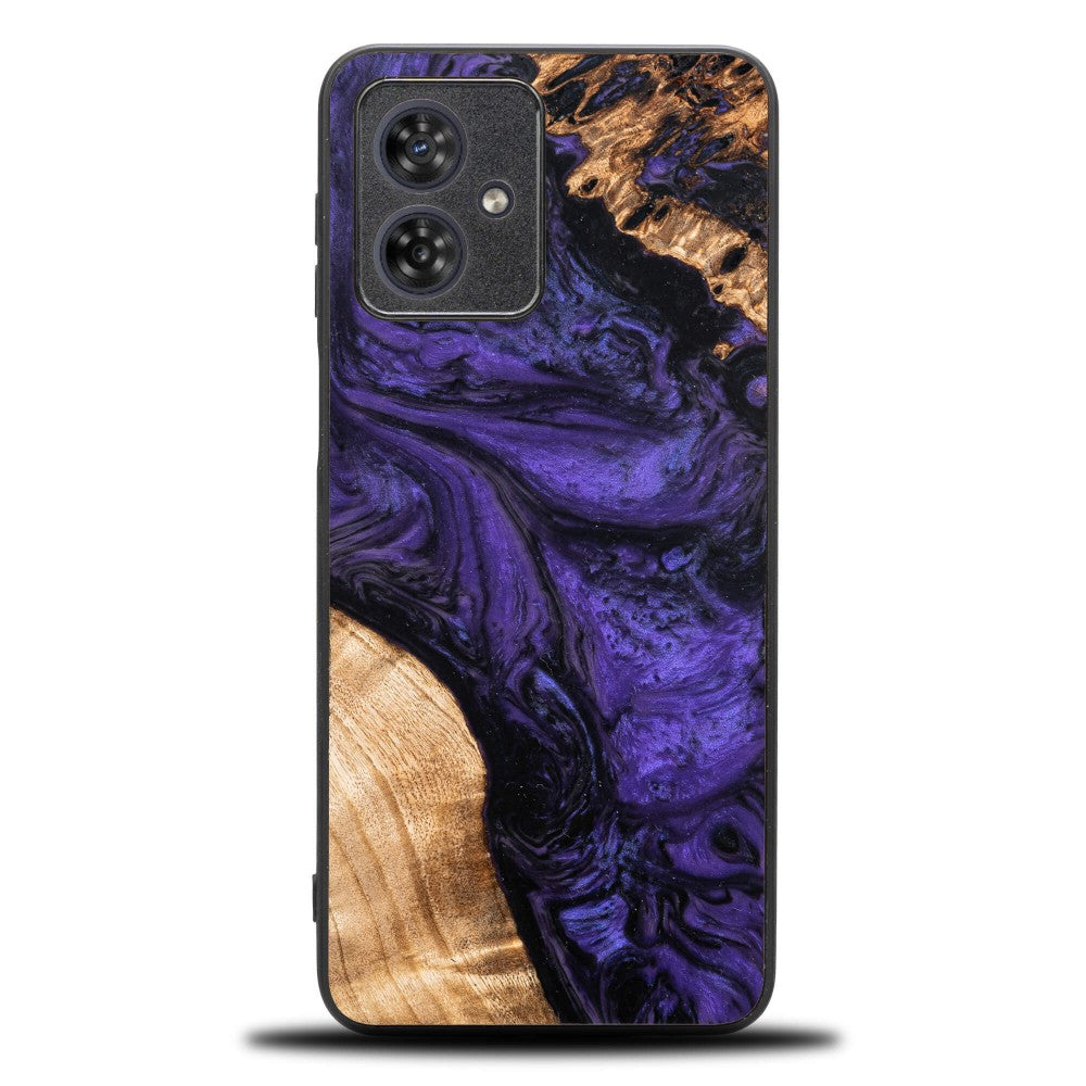 Holzhülle für Motorola Moto G54 5G, Bewood Unique Violet
