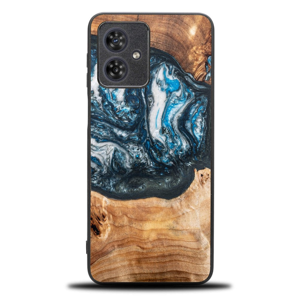 Holzhülle für Motorola Moto G54 5G, Bewood Unique Planets Erde