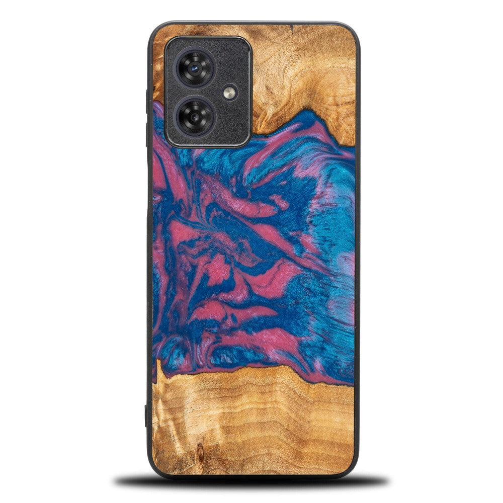Holzhülle für Motorola Moto G54 5G, Bewood Unique Neons Vegas