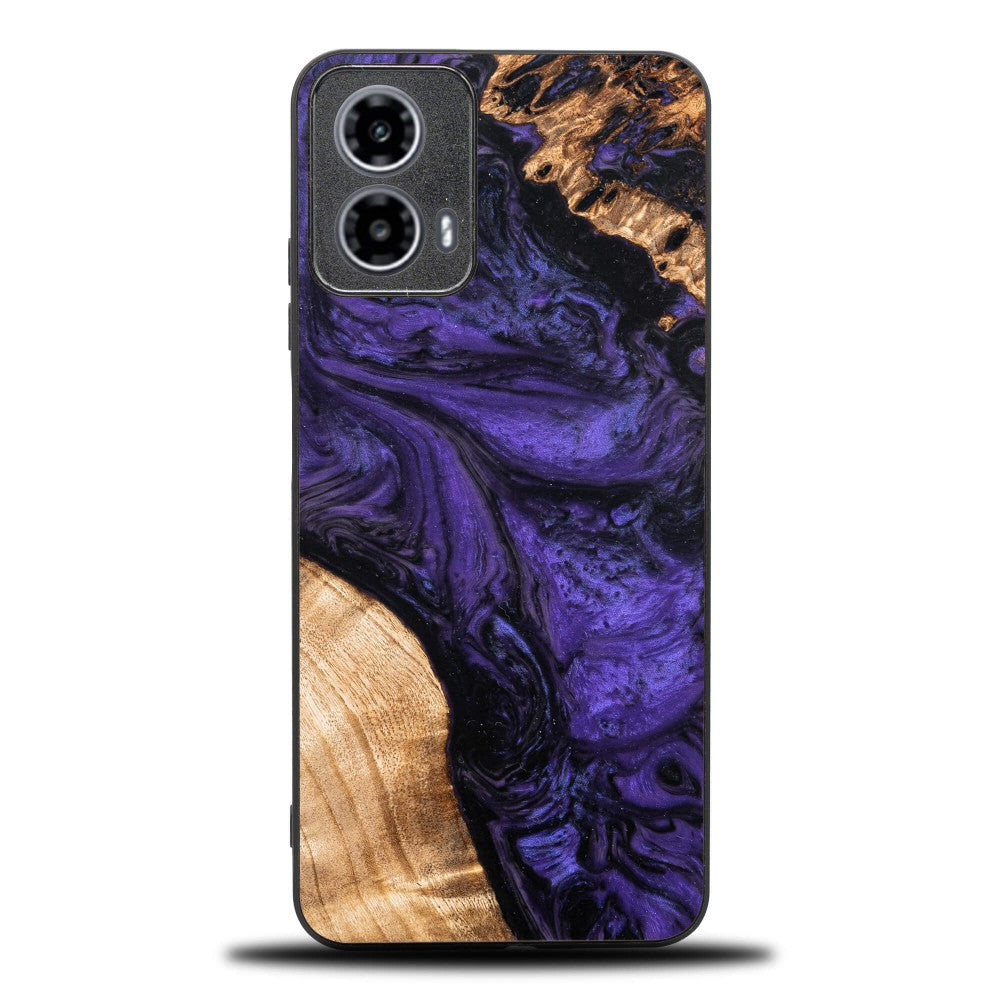 Holzhülle für Motorola Moto G34 5G, Bewood Unique Violet