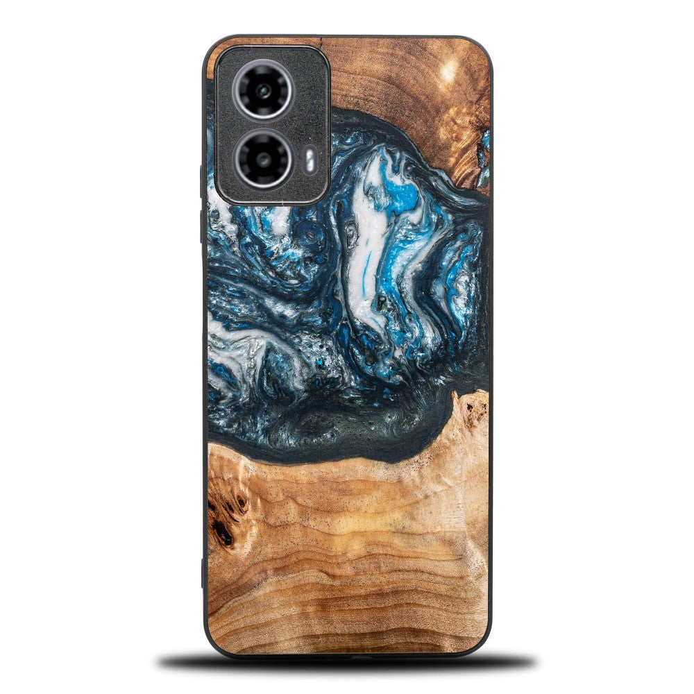 Holzhülle für Motorola Moto G34 5G, Bewood Unique Planets Erde