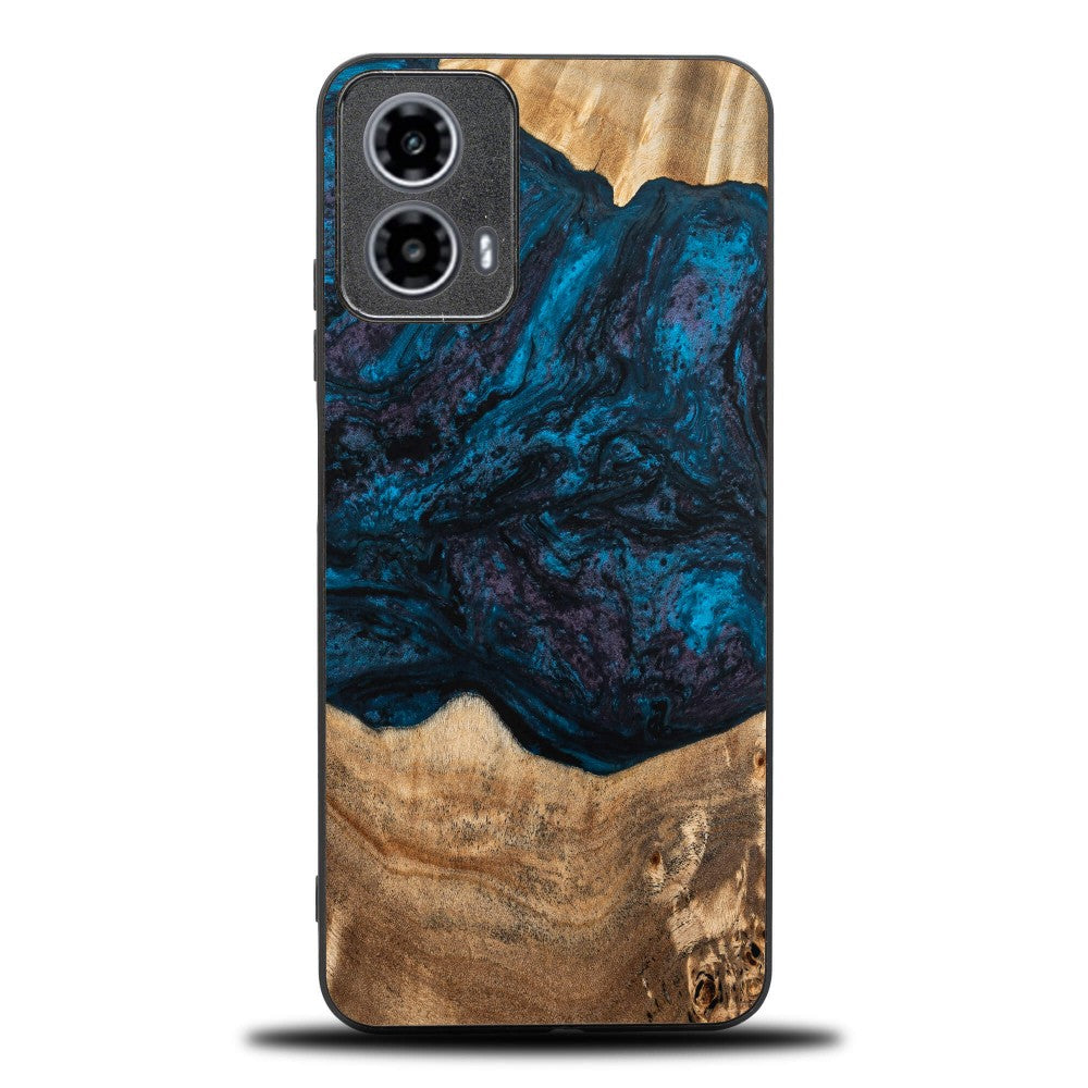 Holzhülle für Motorola Moto G34 5G, Bewood Unique Planets Neptun