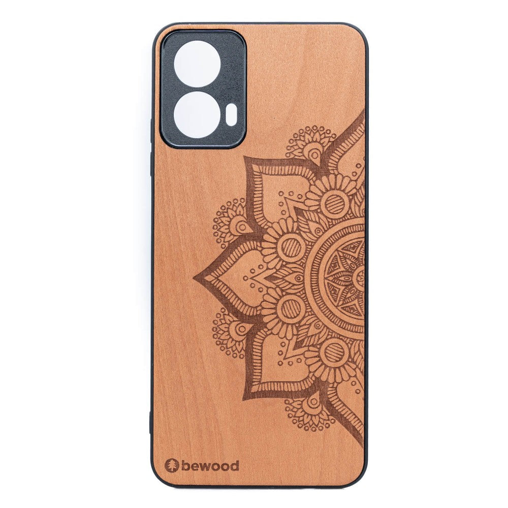 Holzhülle für Motorola Moto G34 5G, Bewood Apfelbaum Mandala