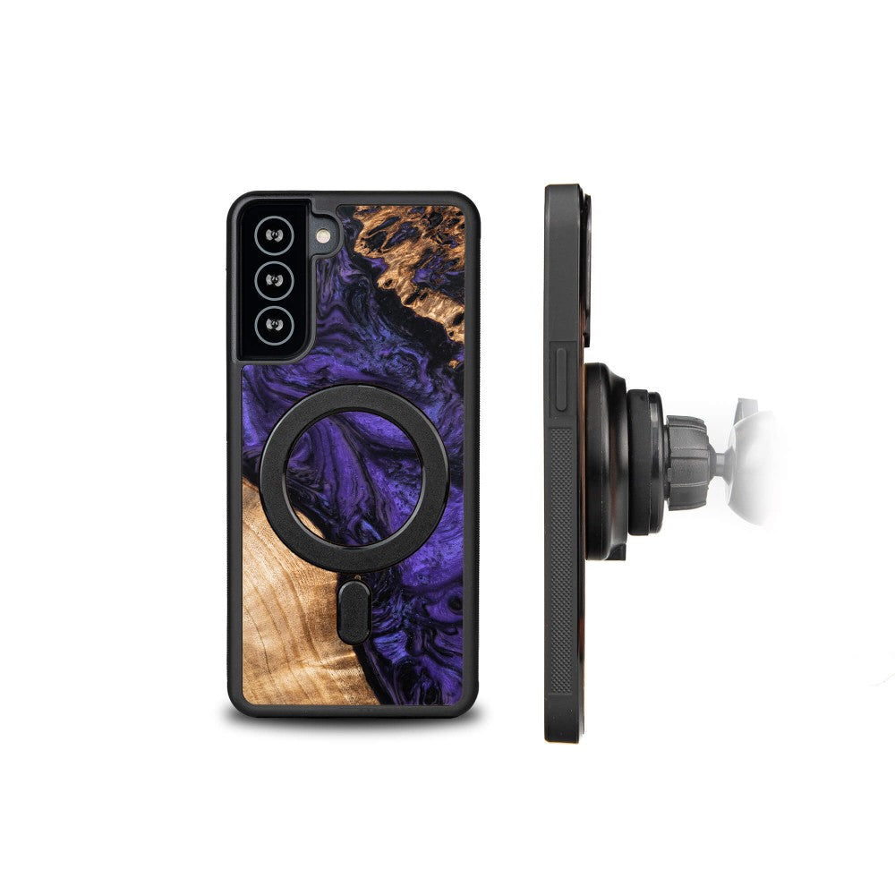 Holzhülle für Galaxy S21 FE, Bewood Unique Violet für MagSafe