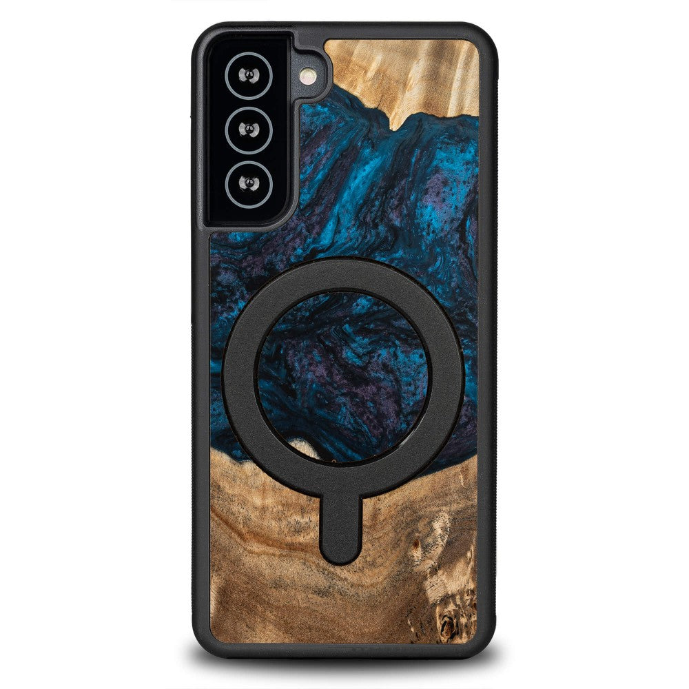 Holzhülle für Galaxy S21 FE, Bewood Unique Planets Neptun für MagSafe