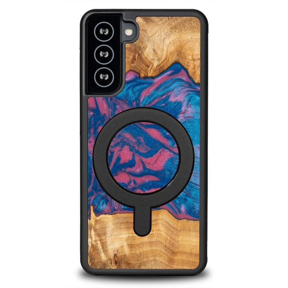 Holzhülle für Galaxy S21 FE, Bewood Unique Neons Vegas für MagSafe