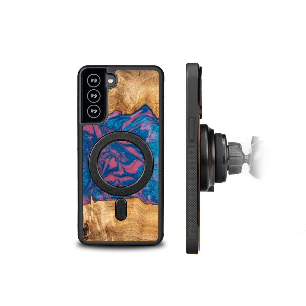 Holzhülle für Galaxy S21 FE, Bewood Unique Neons Vegas für MagSafe