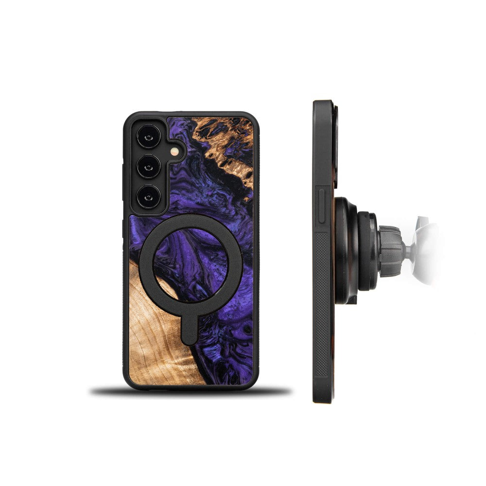 Holzhülle für Galaxy A55 5G, Bewood Unique Violet für MagSafe