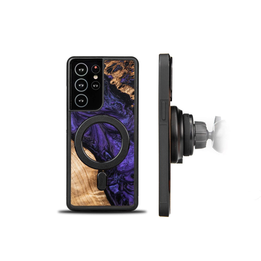 Holzhülle für Galaxy A54 5G, Bewood Unique Violet für MagSafe