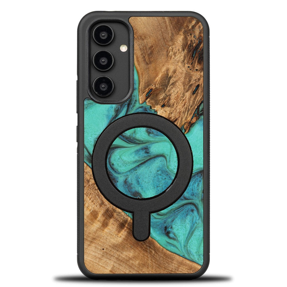 Holzhülle für Galaxy A54 5G, Bewood Unique Turquoise für MagSafe