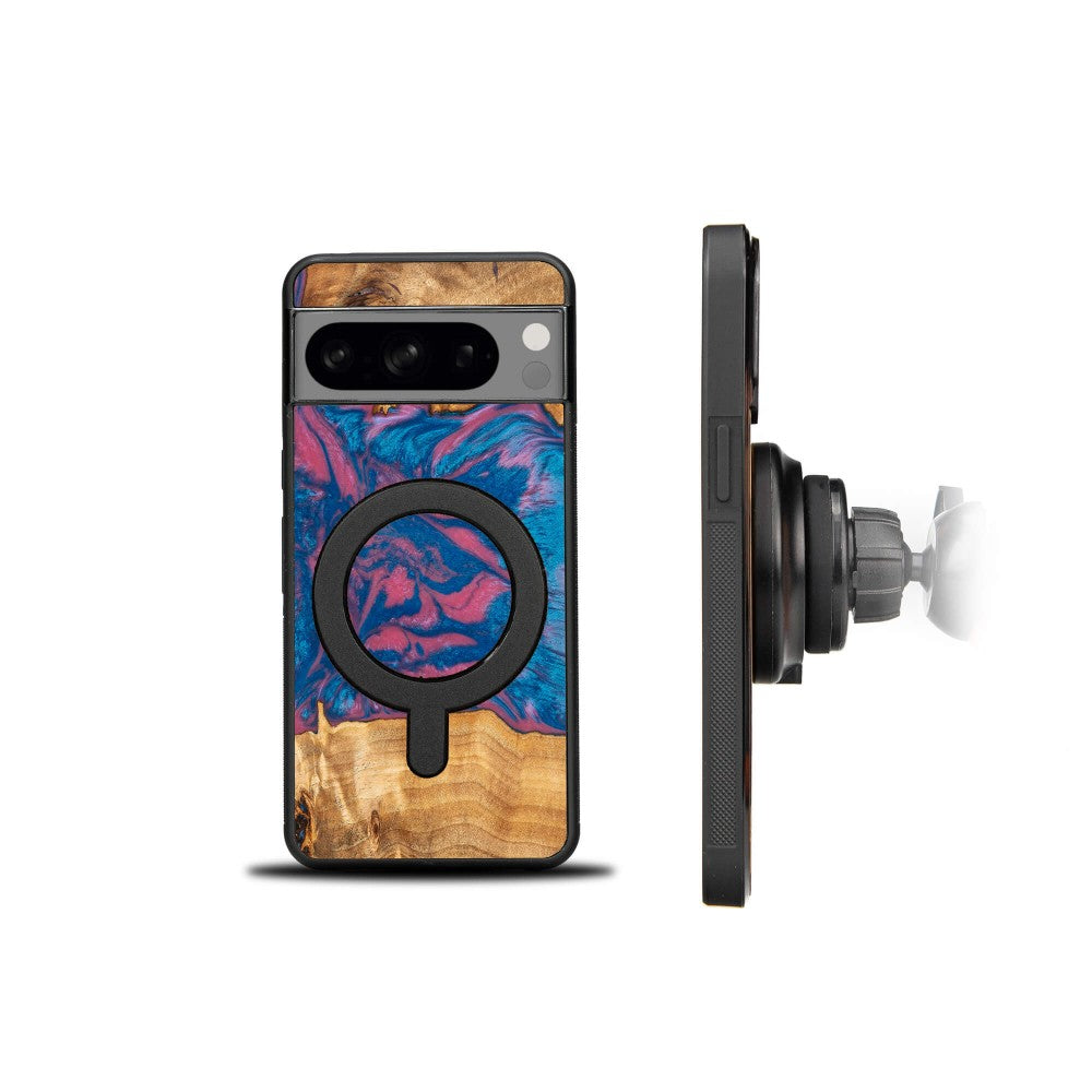 Holzhülle für Google Pixel 8, Bewood Unique Neons Vegas für MagSafe