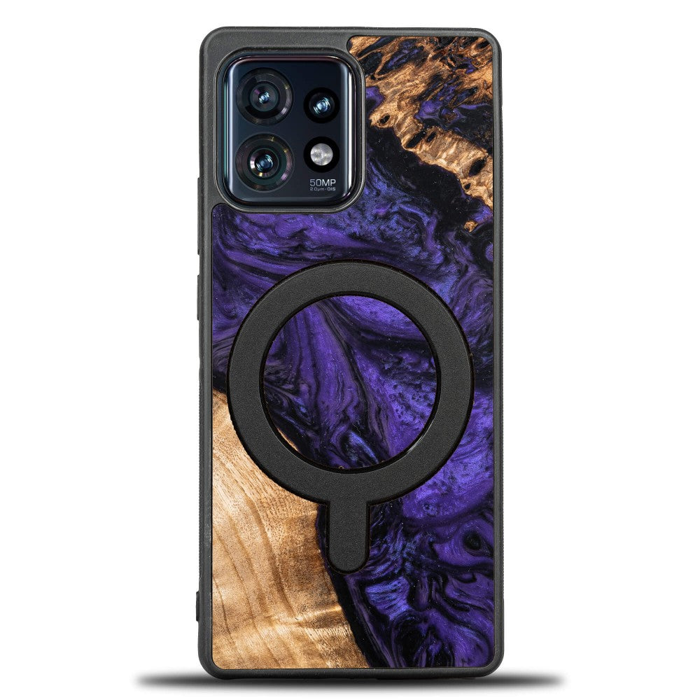 Holzhülle für Motorola Edge 40 Pro, Bewood Unique Violet für MagSafe