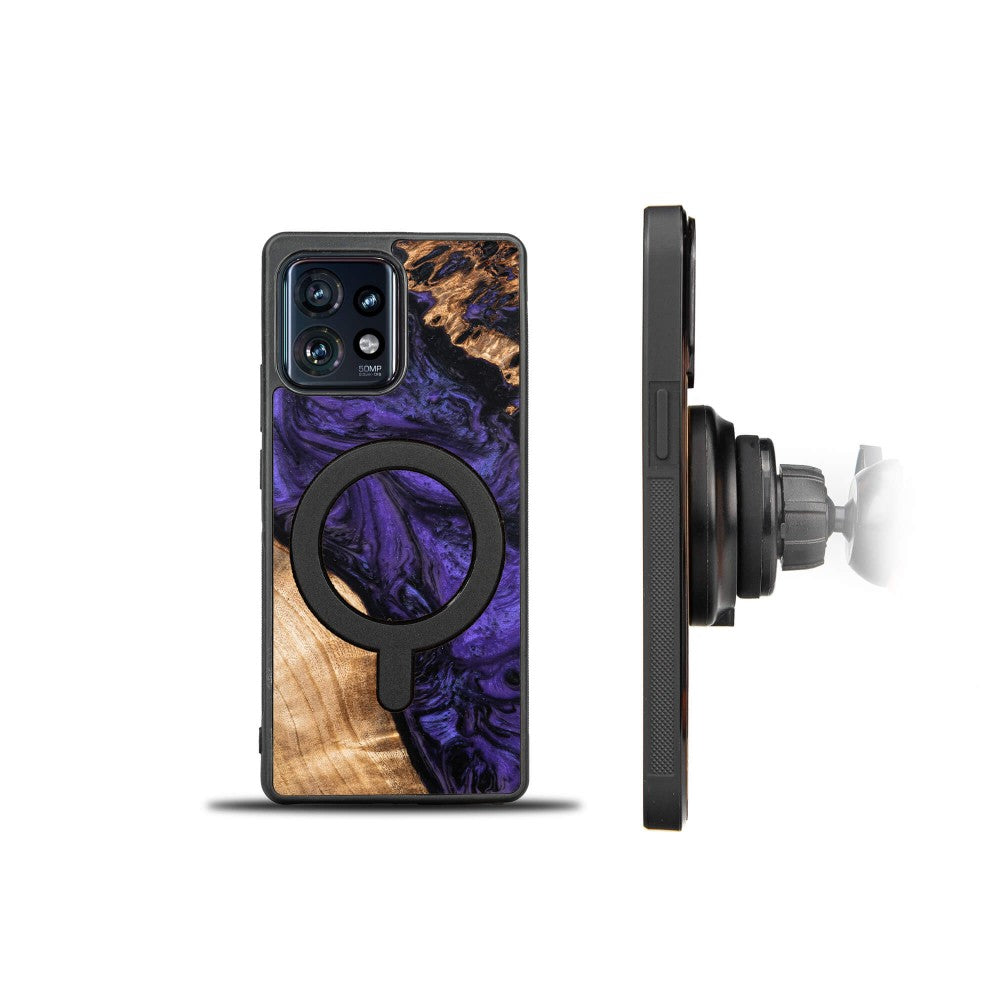 Holzhülle für Motorola Edge 40 Pro, Bewood Unique Violet für MagSafe
