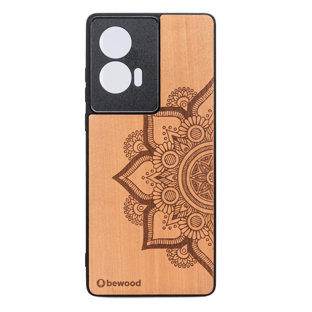 Holzhülle für Motorola Edge 50 Fusion, Bewood Apfelbaum Mandala