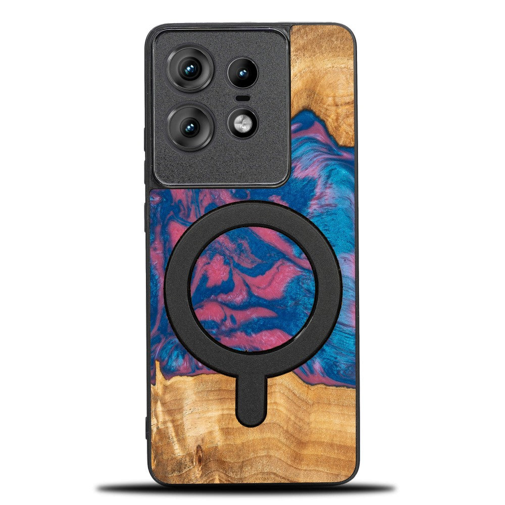 Holzhülle für Motorola Edge 50 Pro, Bewood Unique Neons Vegas für MagSafe