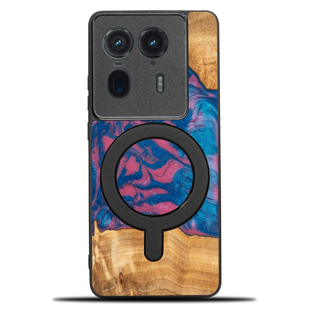 Holzhülle für Motorola Edge 50 Ultra, Bewood Unique Neons Vegas für MagSafe