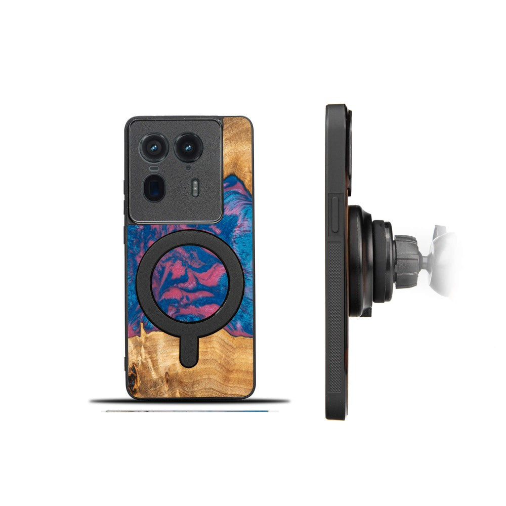 Holzhülle für Motorola Edge 50 Ultra, Bewood Unique Neons Vegas für MagSafe