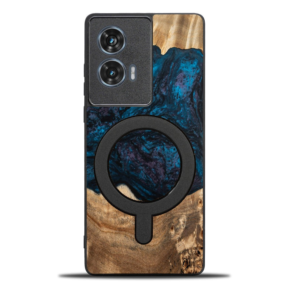 Holzhülle für Motorola Edge 50 Fusion, Bewood Unique Planets Neptun für MagSafe