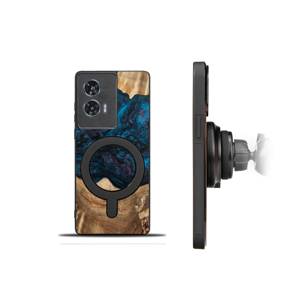 Holzhülle für Motorola Edge 50 Fusion, Bewood Unique Planets Neptun für MagSafe