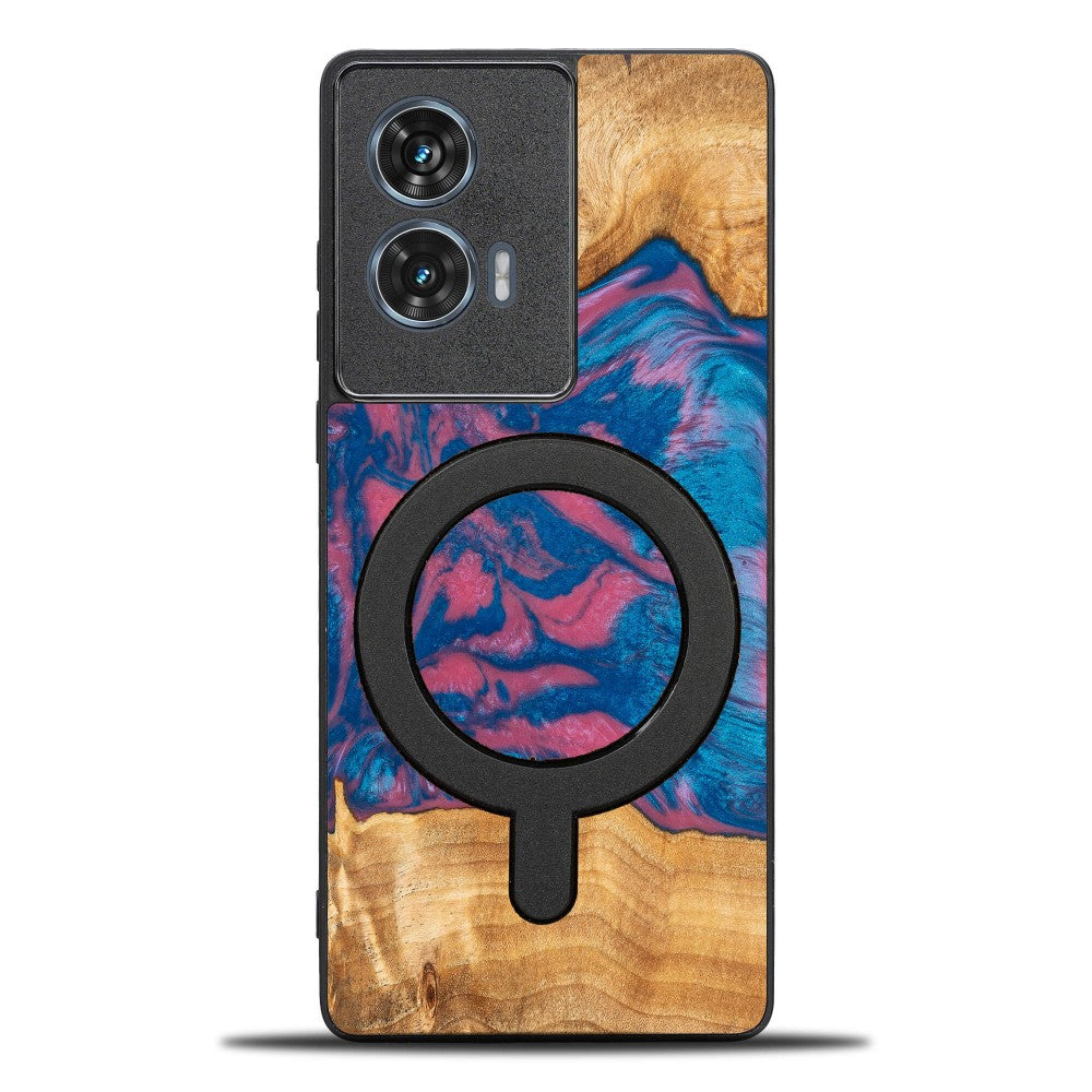 Holzhülle für Motorola Edge 50 Fusion, Bewood Unique Neons Vegas für MagSafe