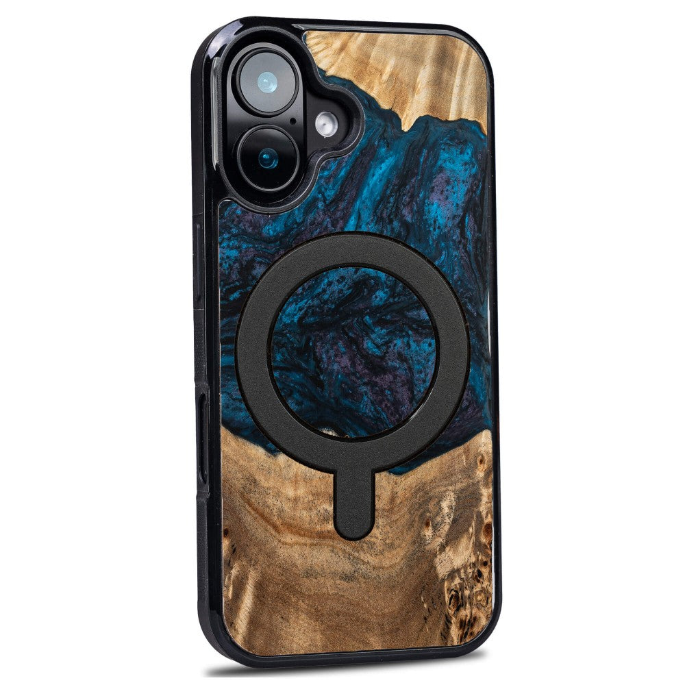 Holzhülle für iPhone 16, Bewood Unique Planets Neptun für MagSafe
