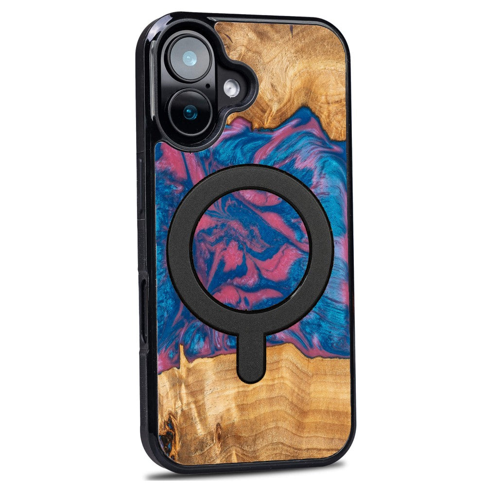 Holzhülle für iPhone 16, Bewood Unique Neons Vegas für MagSafe