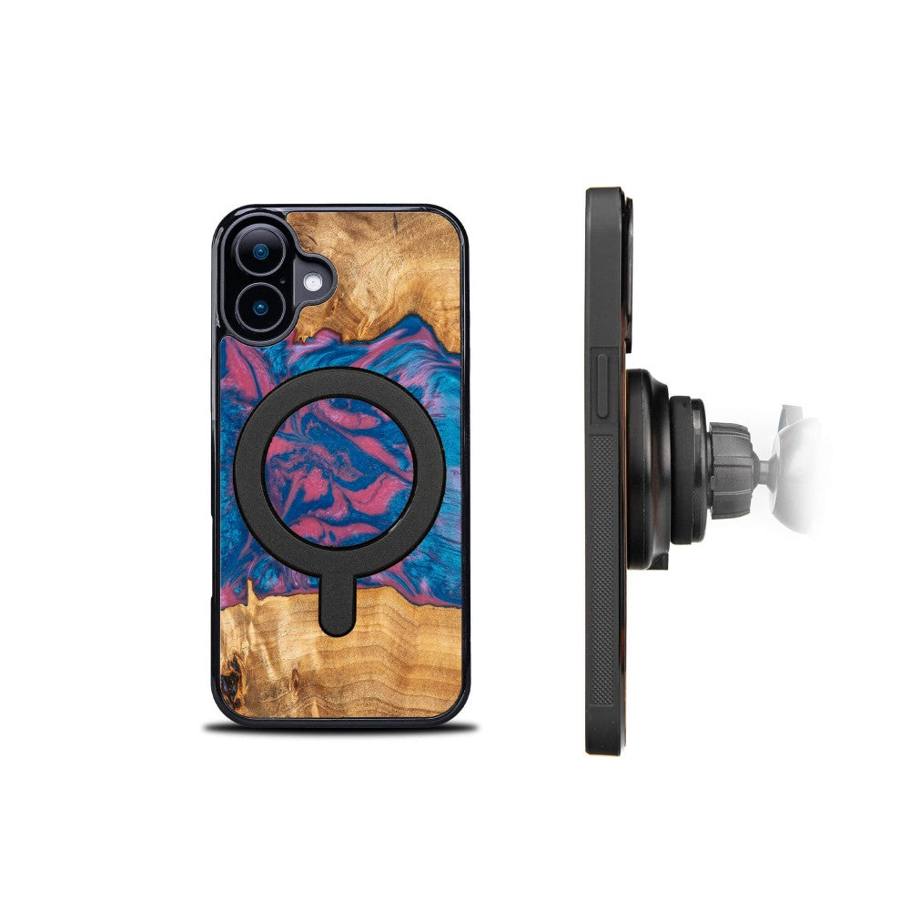 Holzhülle für iPhone 16, Bewood Unique Neons Vegas für MagSafe