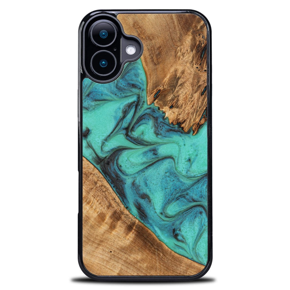 Holzhülle für iPhone 16 Plus, Bewood Unique Turquoise