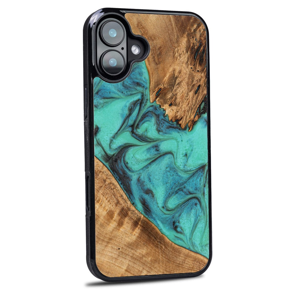 Holzhülle für iPhone 16 Plus, Bewood Unique Turquoise