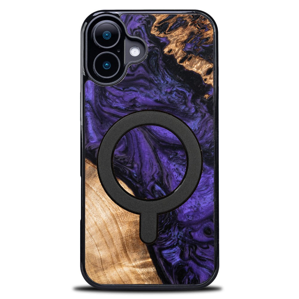 Holzhülle für iPhone 16 Plus, Bewood Unique Violet für MagSafe