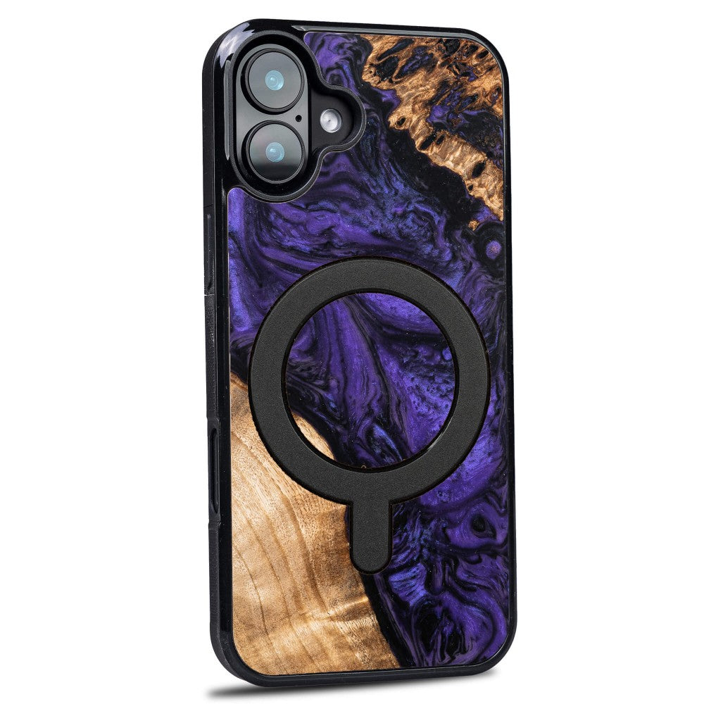 Holzhülle für iPhone 16 Plus, Bewood Unique Violet für MagSafe