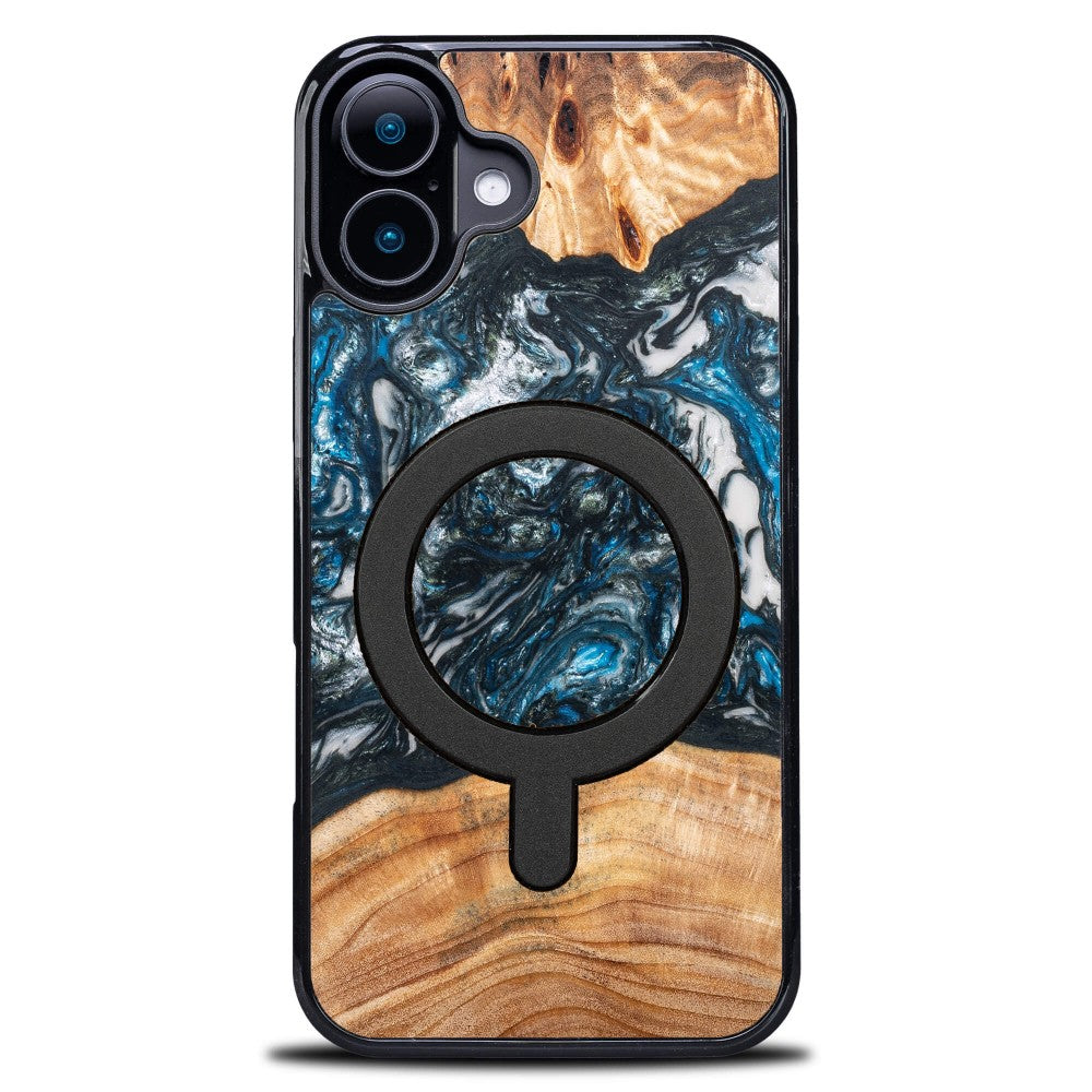Holzhülle für iPhone 16 Plus, Bewood Unique Planets Erde für MagSafe