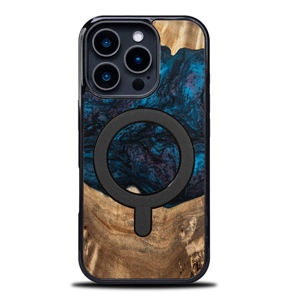 Holzhülle für iPhone 16 Pro, Bewood Unique Planets Neptun für MagSafe
