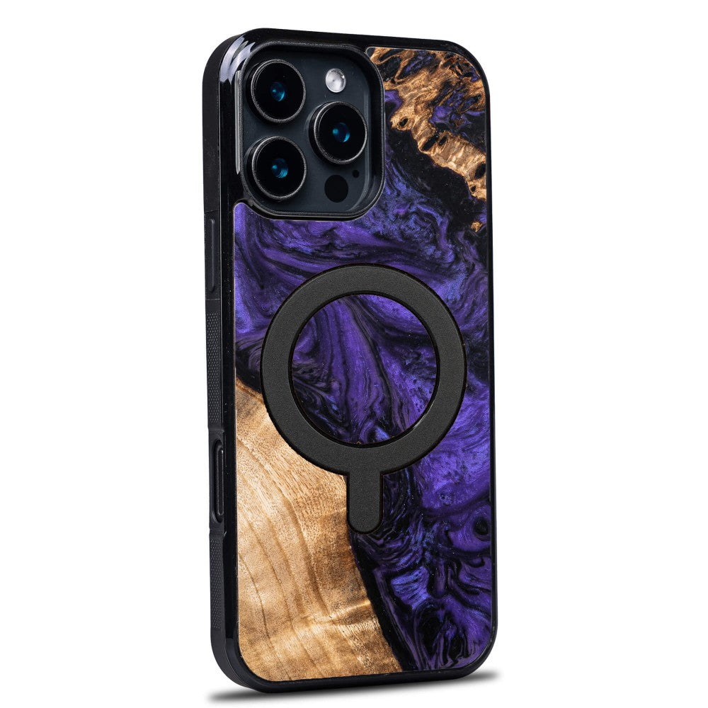 Holzhülle für iPhone 16 Pro Max, Bewood Unique Violet für MagSafe