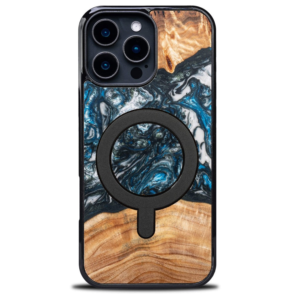 Holzhülle für iPhone 16 Pro Max, Bewood Unique Planets Erde für MagSafe