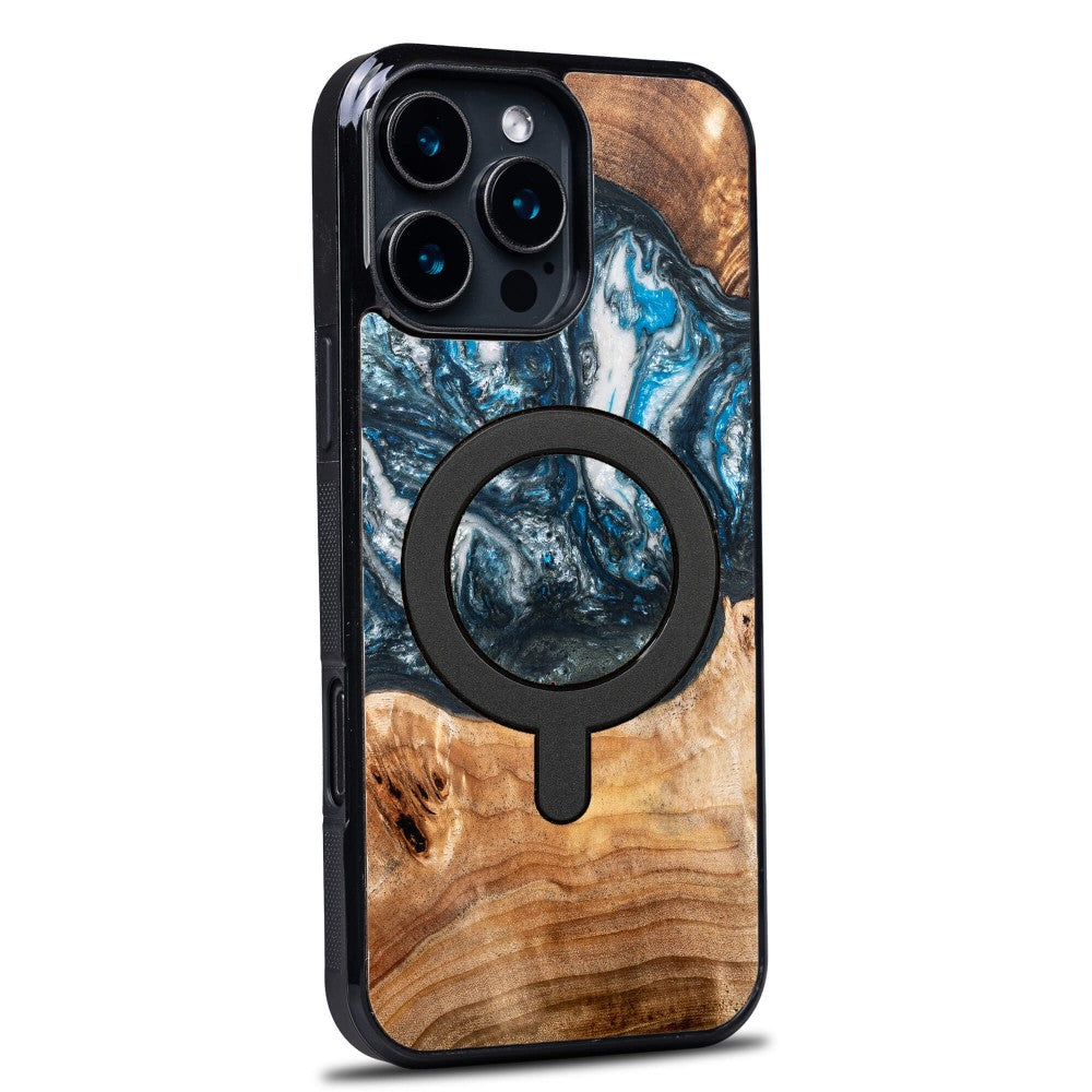 Holzhülle für iPhone 16 Pro Max, Bewood Unique Planets Erde für MagSafe