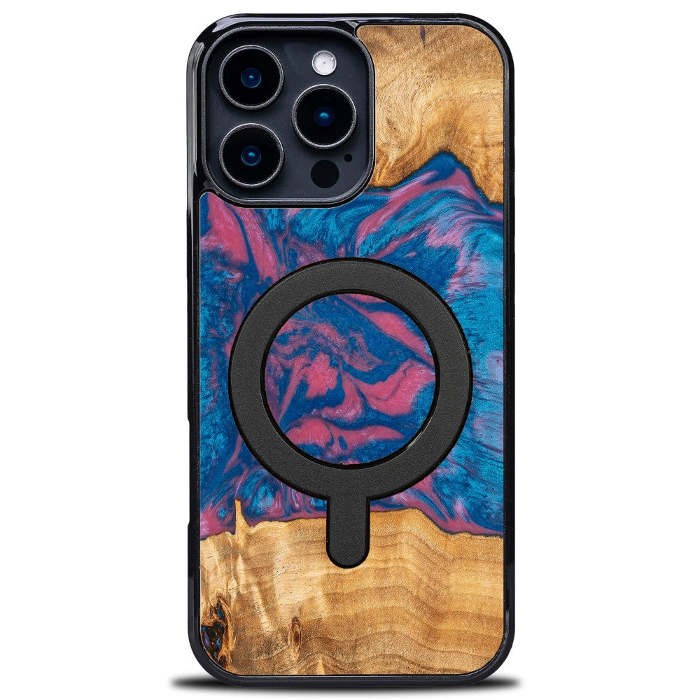 Holzhülle für iPhone 16 Pro Max, Bewood Unique Neons Vegas für MagSafe
