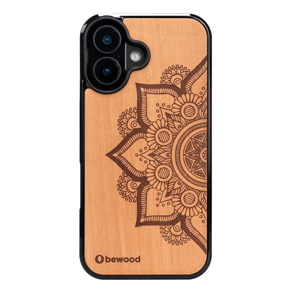 Holzhülle für iPhone 16, Bewood Apfelbaum Mandala