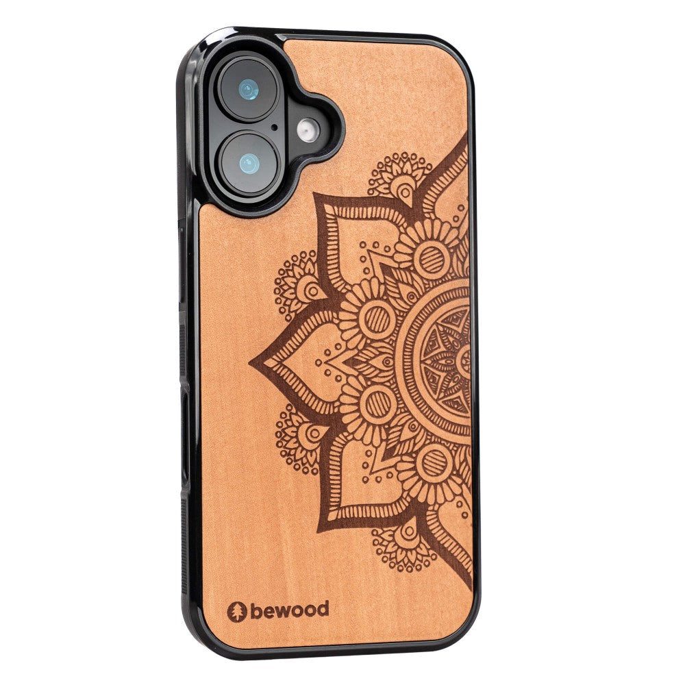 Holzhülle für iPhone 16, Bewood Apfelbaum Mandala